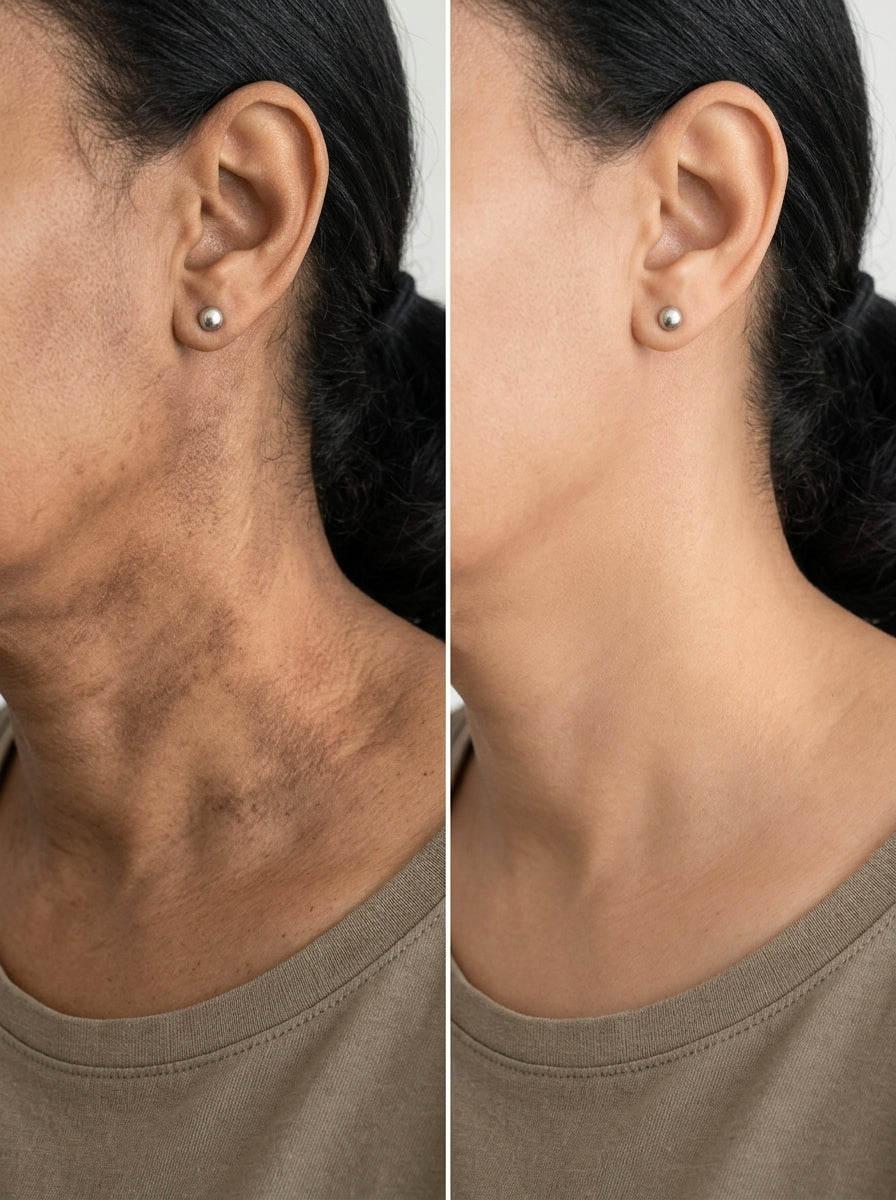 Antes e depois — Pescoço
